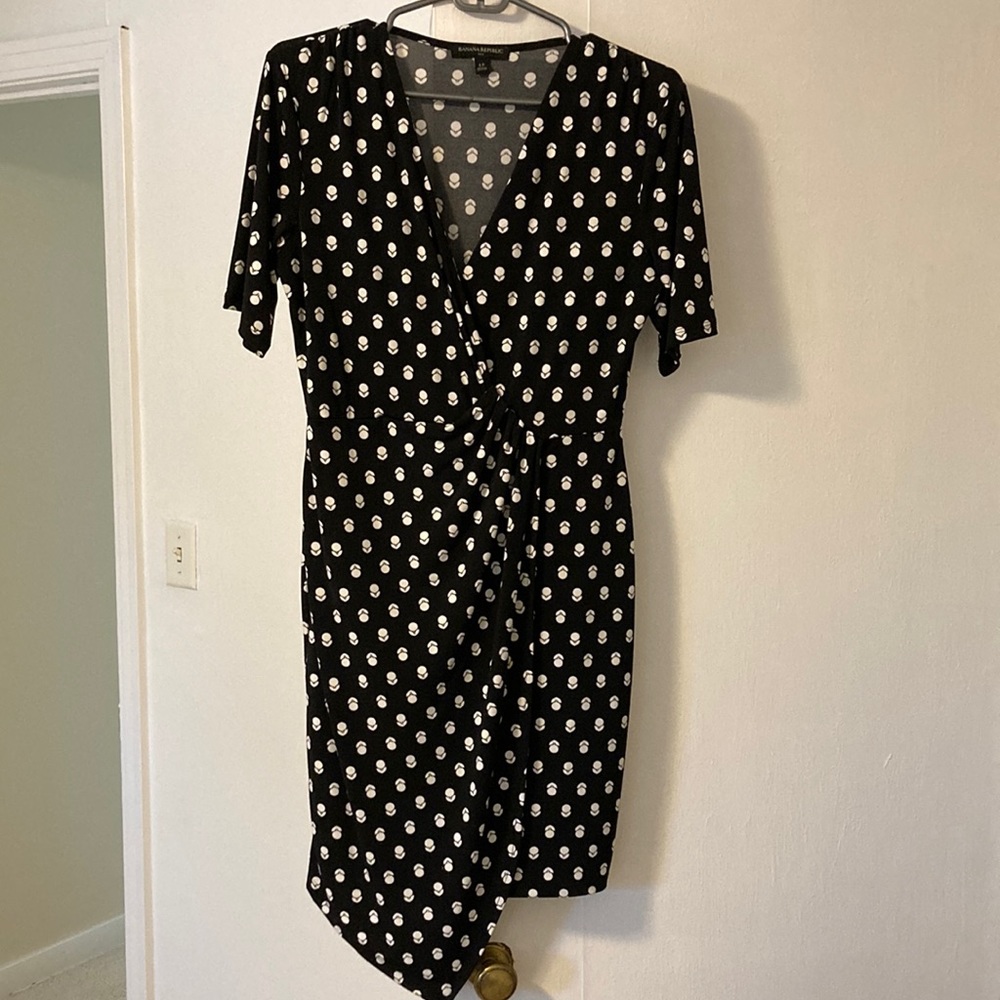 Wrap-effect work dress
